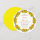 Een mooie zonnebloem, een oestertak in kaart (Voorkant / Achterkant)