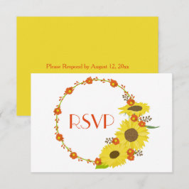 Een mooie Zonnebloem RSVP Kaart