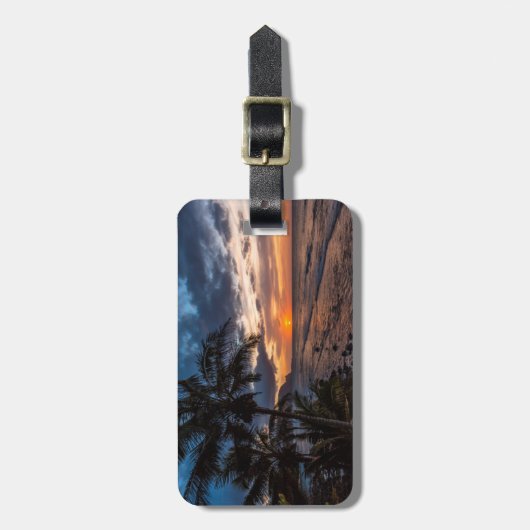 Een mooie zonsondergang bagagelabel (Voorkant verticaal)