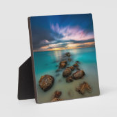 Een mooie zonsondergang over Grace Bay | Turks- en Fotoplaat (Voorkant)