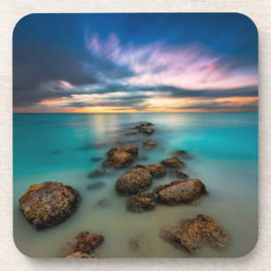 Een mooie zonsondergang over Grace Bay Turks- en Onderzetter
