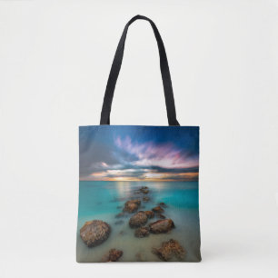 Een mooie zonsondergang over Grace Bay   Turks- en Tote Bag