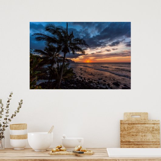 Een mooie zonsondergang poster (Keuken)