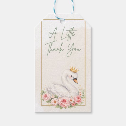 Eén Mooie Zwaan Gift Tag Cadeaulabel (Voorkant)