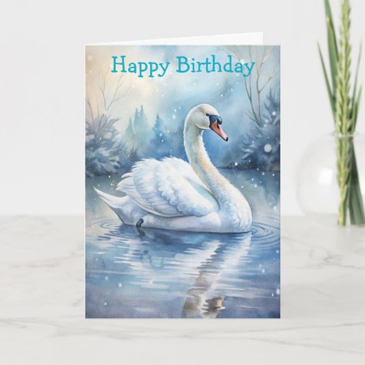 Een mooie zwaan kaart (Voorkant)