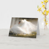 Een mooie zwaan Kaart (Gele Bloem)