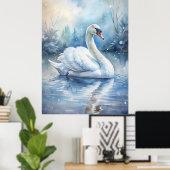 Een mooie zwaan poster (Thuiskantoor)