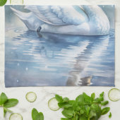 Een mooie zwaan theedoek (Gevouwen)