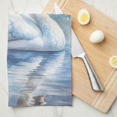 Een mooie zwaan theedoek (Quarter Fold)