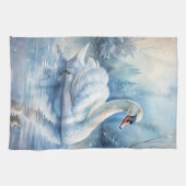 Een mooie zwaan theedoek (Horizontaal)