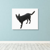 Een mooie zwarte Duitse herder Canvas Afdruk (Insitu (Houten vloer))