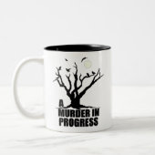 Een moord in uitvoering tweekleurige koffiemok (Links)