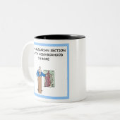 Een mop van een mam tweekleurige koffiemok (Voorkant links)