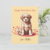 Een moppige puppy feestdagenkaart (Staand voorkant)