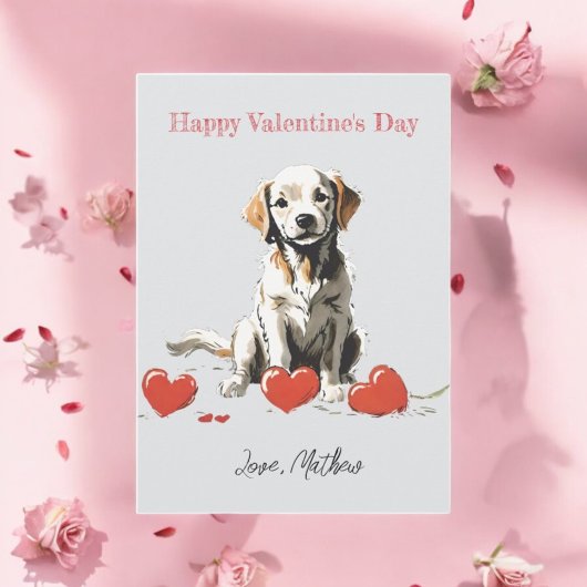 Een moppige puppy feestdagenkaart