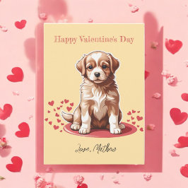 Een moppige puppy feestdagenkaart