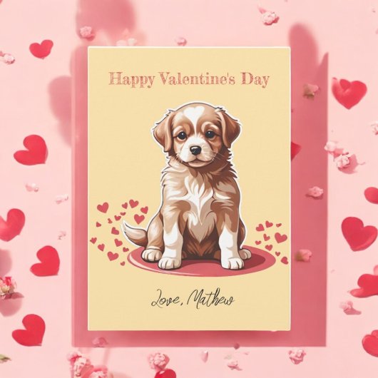 Een moppige puppy feestdagenkaart