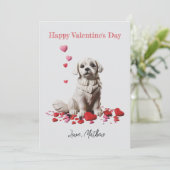 Een mops hondje feestdagenkaart (Staand voorkant)