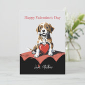 Een mops hondje feestdagenkaart (Staand voorkant)