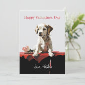 Een mops hondje feestdagenkaart (Staand voorkant)