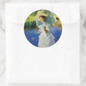 Een morning Walk Ronde Sticker (Tas)