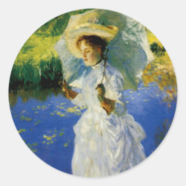 Een morning Walk Ronde Sticker