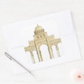 Een moskee van Uqba. Kairouan Tunesië. Hoofdgevel Vierkante Sticker (Envelop)