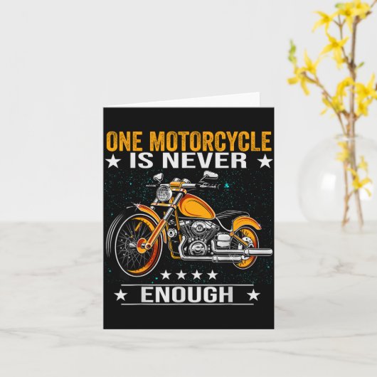 Eén motor is nooit genoeg - Grappige Biker Quote Kaart (Gele Bloem)