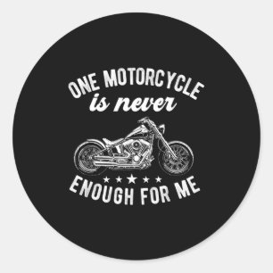 Eén motorfiets is genoeg grappige fiets motorrijde ronde sticker