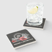 Een motorfiets maken met onderdeeltekening stenen onderzetter (Zijkant)