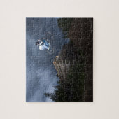 Een mountainbiker springt van een blokhut in Idaho Legpuzzel (Verticaal)