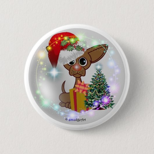 Een mousy Dog Kerstmis Ronde Button 5,7 Cm (Voorkant)