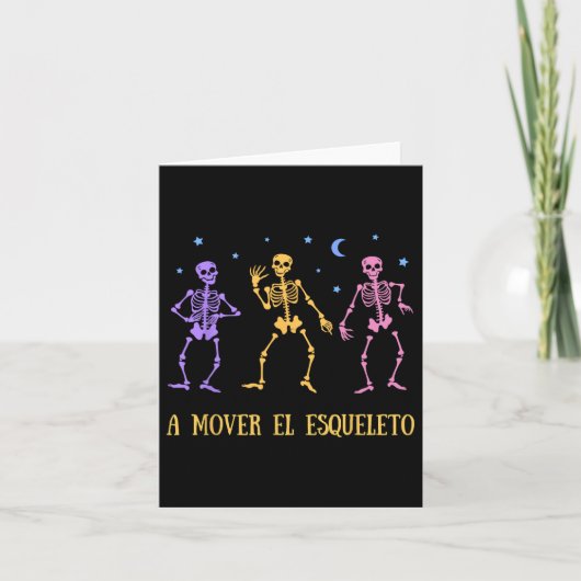 Een Mover El Esqueleto Grappig Spaans Halloween Kaart (Voorkant)