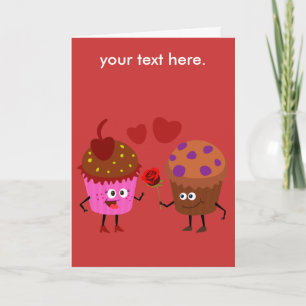 een muffin die van de Nagel een bloem geven aan Feestdagen Kaart