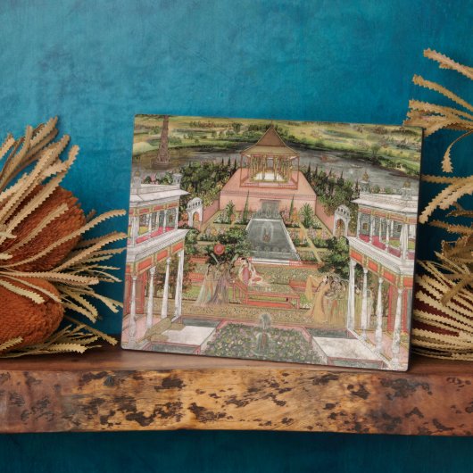 Een Mughal prinses in haar tuin (gouache op papier Fotoplaat (Zijkant)