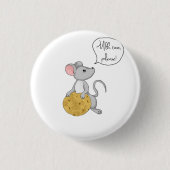 Een muis een koekje geven ronde button 3,2 cm (Voorkant)