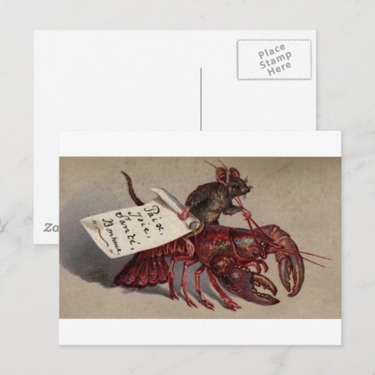 Een muis en zijn kreeft briefkaart (Voorkant / Achterkant)