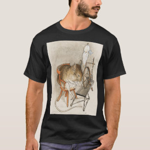 Een muis op zijn draaiende wiel t-shirt
