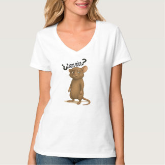 Een muis verward door een domme uitspraak t-shirt