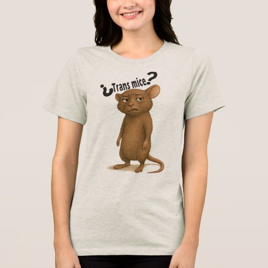 Een muis verward door een domme uitspraak Tri-Blend shirt (Voorkant)