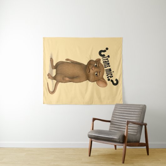 Een muis verward door een domme uitspraak wandkleed (In Situ (horizontaal))