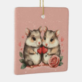 Een muiskoppel in de liefde Valentijn Keramisch Ornament (Rechts)