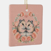 Een Muispaar In een Krans van Rozen Valentijn Cera Keramisch Ornament (Rechts)