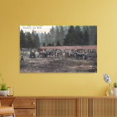 Een Mule Team in Camp Lewis Canvas Afdruk (Insitu (Woonkamer))