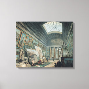 Een museumgalerij met antieke Romeinse kunst Canvas Afdruk