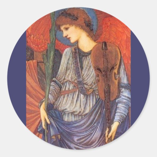 Een Musical Angel Ronde Sticker (Voorkant)