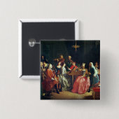 Een Musical Evening (olie op canvas) Vierkante Button 5,1 Cm (Voorkant /achterkant)