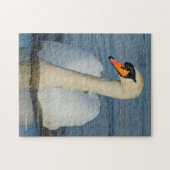 Een Mute Swan-aanpak Legpuzzel (Horizontaal)