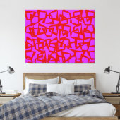 Een muur van kwart-eeuw modernisme canvas afdruk (Insitu (Slaapkamer))