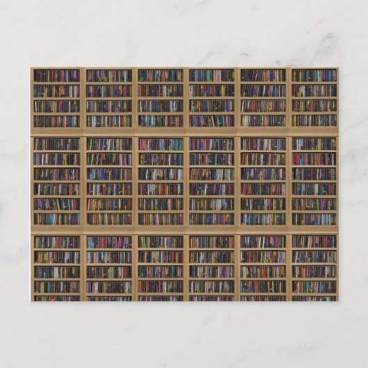 Een muur vol boekenkasten vol boeken briefkaart (Voorkant)